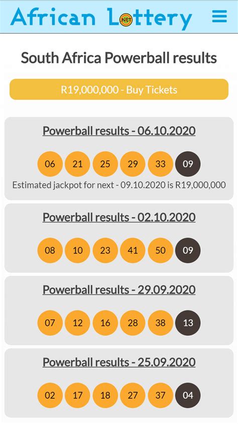 lottery results south africa